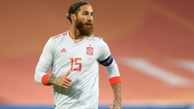 Sergio Ramos en un partido con España / EFE