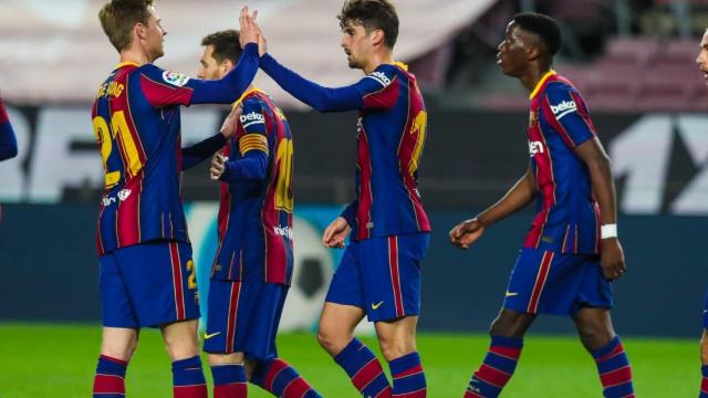 Trincao, celebrando su gol contra el Alavés | FCB
