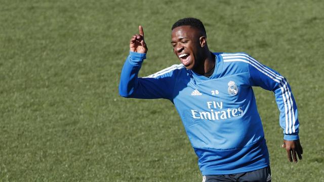 Una foto de Vinicius Jr. durante un entrenamiento del Real Madrid / EFE