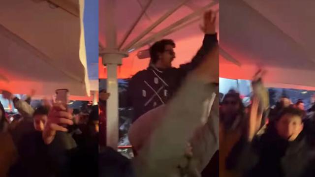 Tres instantes de la fiesta en el Baqueira Bar 1500 / CG