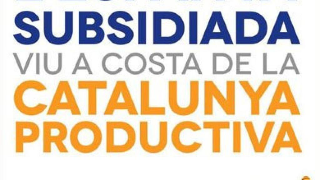 Cartel de una reciente campaña promocional de CiU en defensa de la secesión de Cataluña