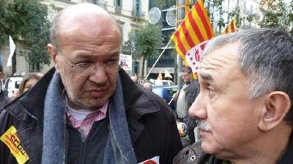 Los secretarios generales de UGT y CCOO de Cataluña, Joan Carles Gallego (izquierda) y Josep María Álvarez (derecha), respectivamente