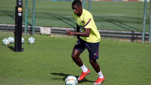 Dembelé, en un entrenamiento del Barça | FCB