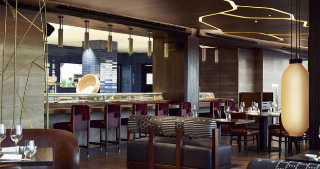 Imagen de una de las barras de Nobu, con exquisita decoración / NOBU