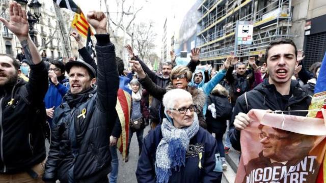 Imagen de los CDR en una protesta anterior / EFE