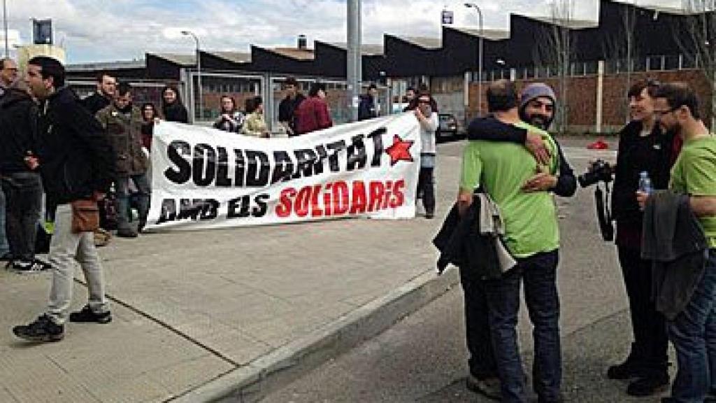 Los acusados, a la salida del juicio