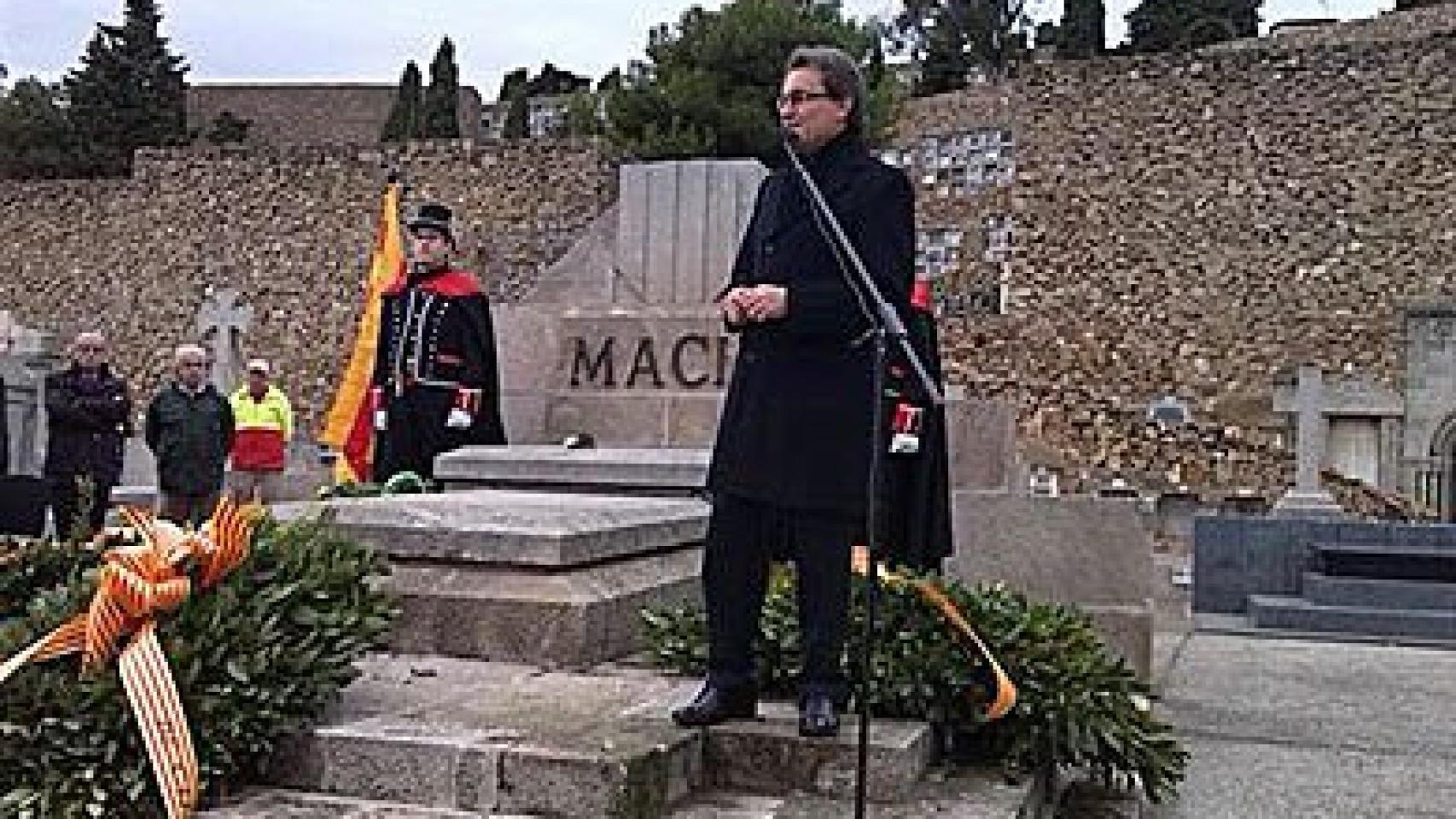 Mas, durante el acto de homenaje a Macià