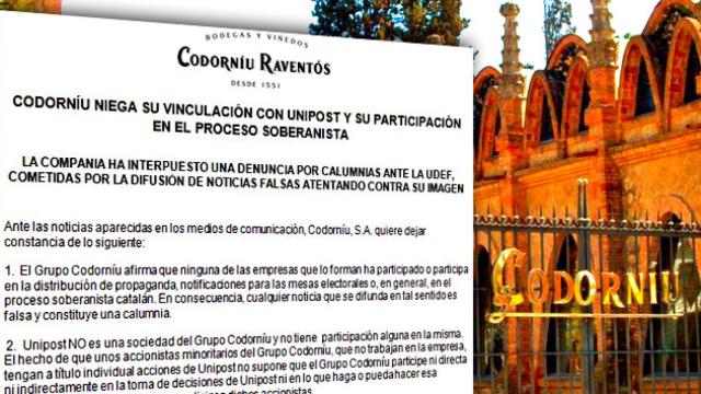 Comunicado de Codorníu desmarcándose del 'procés' / CG