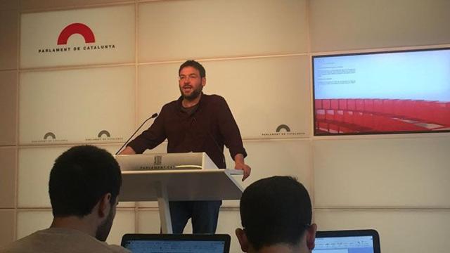 El secretario general de Podem, Albano Dante Fachín, en el Parlament / CG