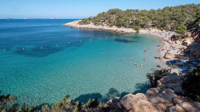Vista general de la Cala Salada, que la fundadora del grupo Tragaluz, Rosa Esteva, quiere reformar / AYUNTAMIENTO DE SANT ANTONI DE PORTMANY