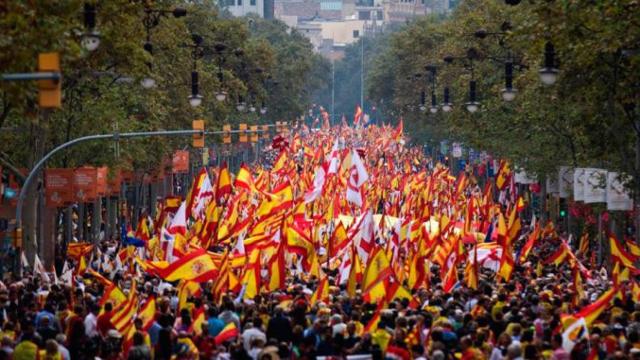El paseo de Gràcia de Barcelona el 12-O
