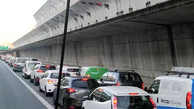 Imagen de las colas antes del túnel de la plaza de les Glòries de Barcelona / CG