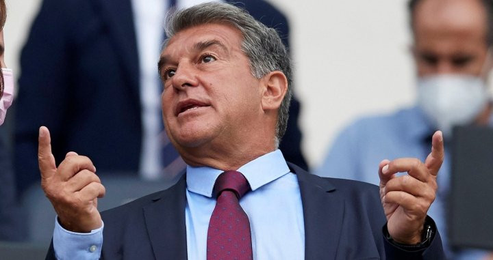 Joan Laporta, en una imagen reciente en el Camp Nou, durante un partido del Barça / EFE