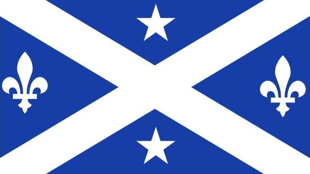 Bandera imaginaria de la repúblicas independientes de Quebec, Cataluña y Escocia
