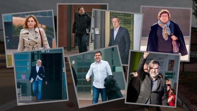 Los políticos presos saliendo de las cárceles catalanas / CG