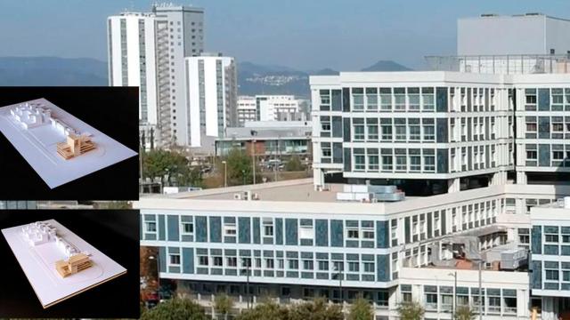 Anteproyecto de la nueve sede del SEM; el ICO y Duran i Reynals de Bellvitge, a la derecha / CG