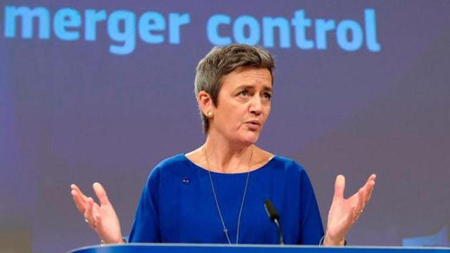 La comisaria europea de Competencia, Margrethe Vestager, informa que la Comisión Europea ha bloqueado la fusión de Alstom y Siemens / EFE