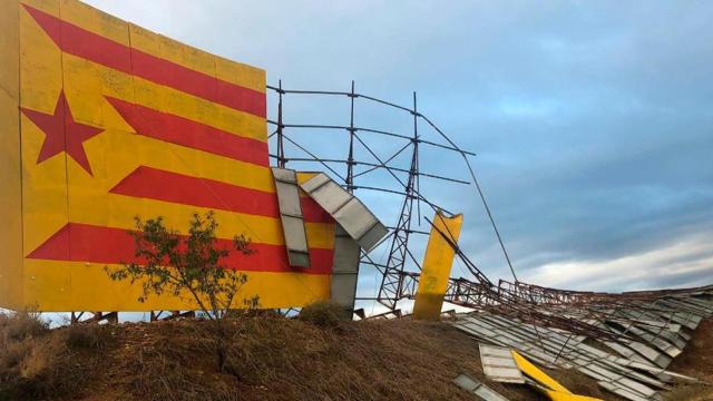 Mural independentista de Bellpuig, destrozado
