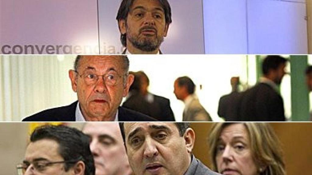 De arriba a abajo, Oriol Pujol, Fèlix Millet y Manel Bustos, implicados en diversos casos judiciales