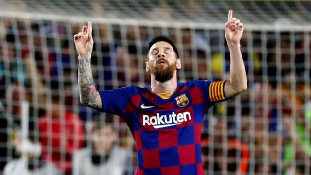 Leo Messi celebra un gol del Barça / EFE