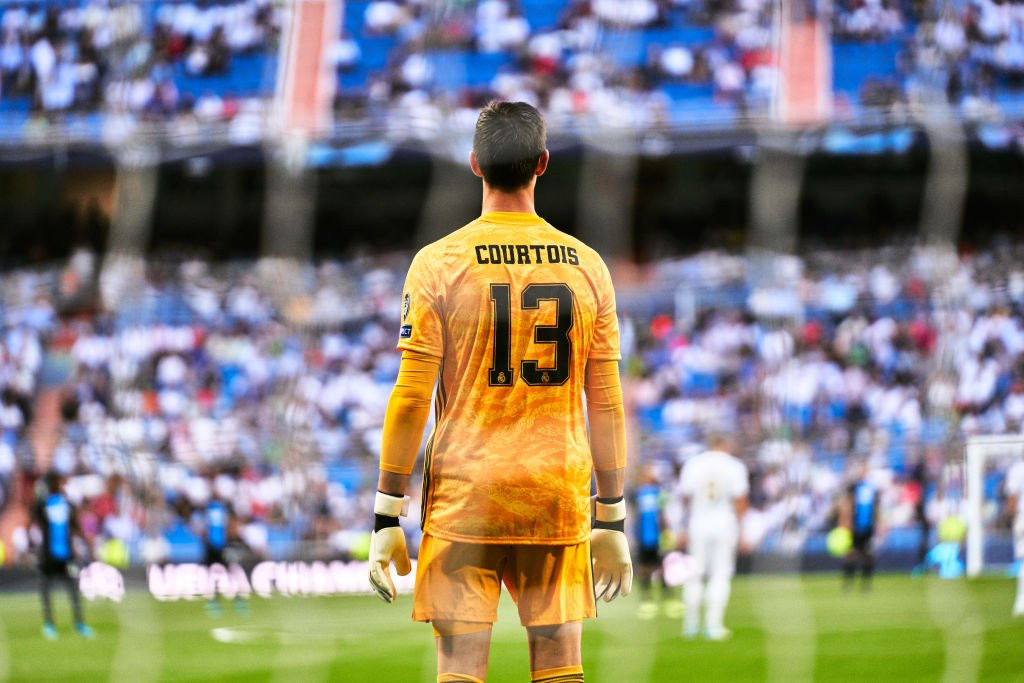 Courtois en el encuentro frente al Brujas / EFE