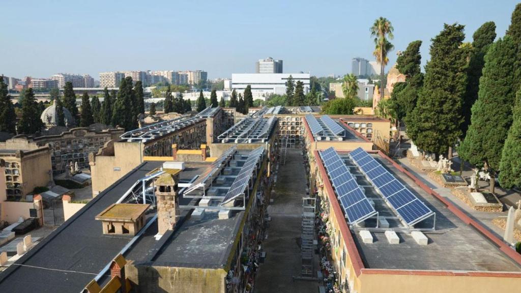 Imagen aérea del Cementerio de Les Corts de Barcelona. Cementiris / EP