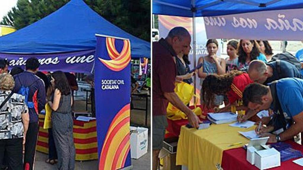 Carpa informativa de Sociedad Civil Catalana (SCC) en Badalona / SCC