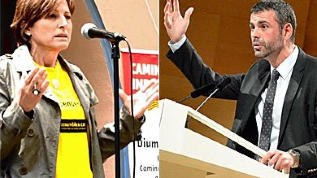 La presidenta de la ANC, Carme Forcadell, y el consejero de Territorio y Sostenibilidad, Santi Vila
