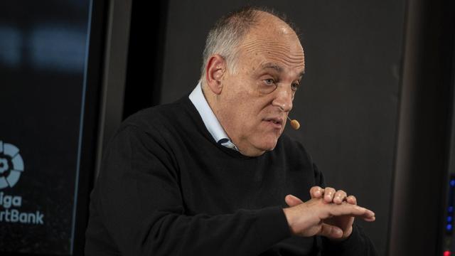 Javier Tebas, durante un acto en la sede de la Liga / EFE