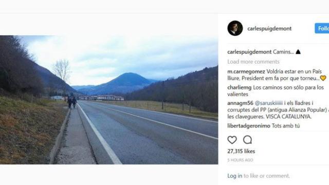 Puigdemont genera especulaciones sobre su vuelta al publicar una misteriosa foto