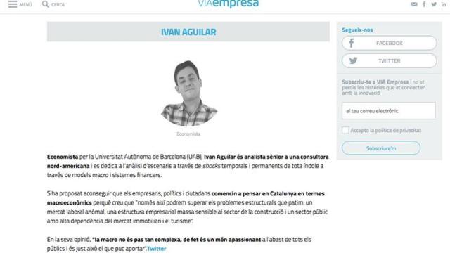 Ivan Aguilar, muy respetado en los ámbitos soberanistas, ha dado de baja sus perfiles en Twitter y Linkedin