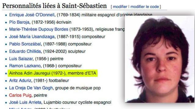 La Wikipedia francesa considera a Ainoha Adin Jauregi una personalidad donostiarra / CG