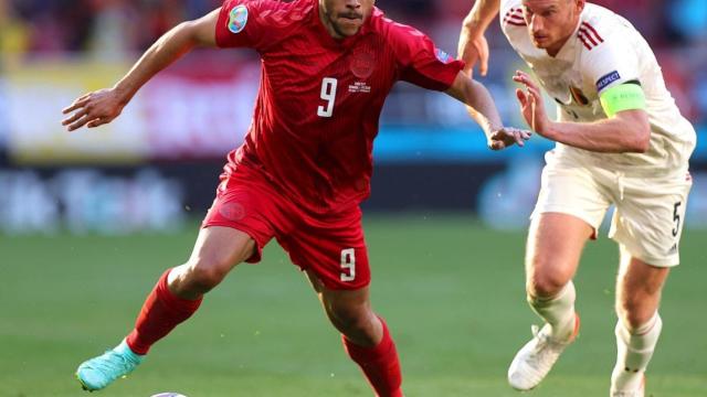 Martin Braithwaite, en una acción durante esta Eurocopa / EFE