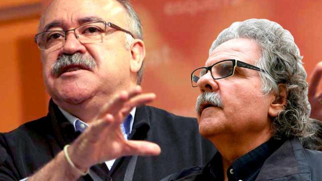 Josep-Lluís Carod Rovira y Joan Tardà, con la cuestión de la lista de las europeas de fondo / FOTOMONTAJE DE CG