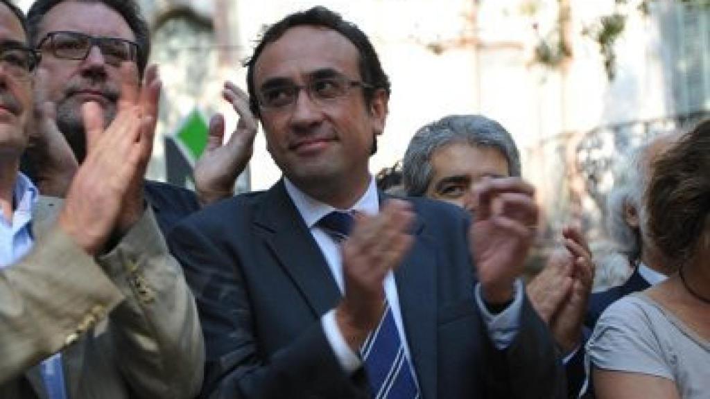 El coordinador general de CDC, Josep Rull, en la ofrenda floral de su partido en la Diada