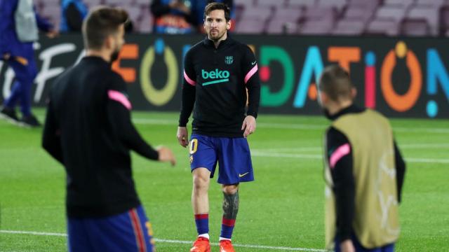 Leo Messi calentando antes del partido contra el Dínamo de Kiev / FC Barcelona
