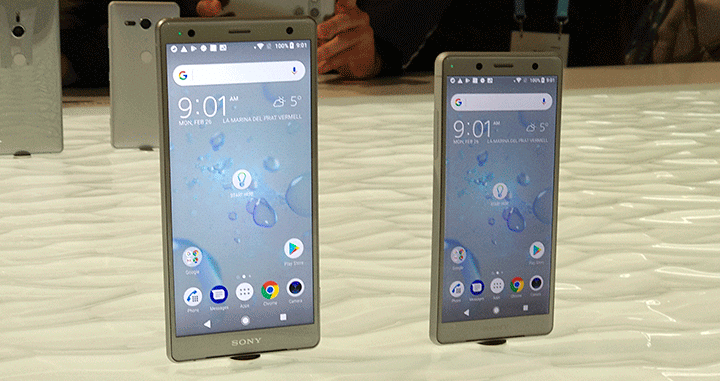Los dos nuevos móviles Xperia que ha presentado Sony en el MWC, el XZ2 y el XZ2 Compact / CG