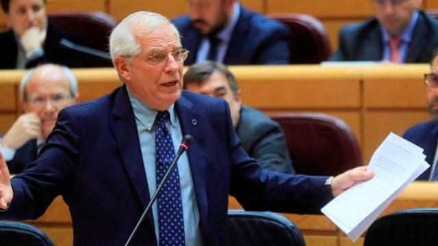 El ministro de Exteriores, Josep Borrell, este martes en el Senado / EFE