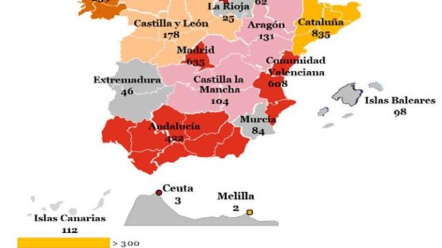 Distribución geográfica de los concursos de empresas publicados en 2017 / PwC