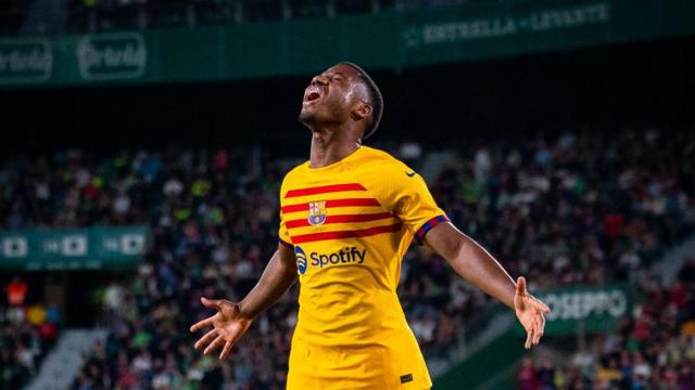 La eufórica celebración de Ansu Fati tras marcar contra el Elche / FCB