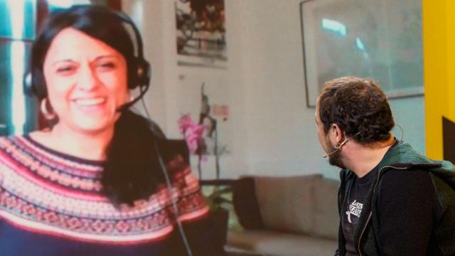 Anna Gabriel, exdiputada de la CUP en el Parlament, en un acto del partido / EP