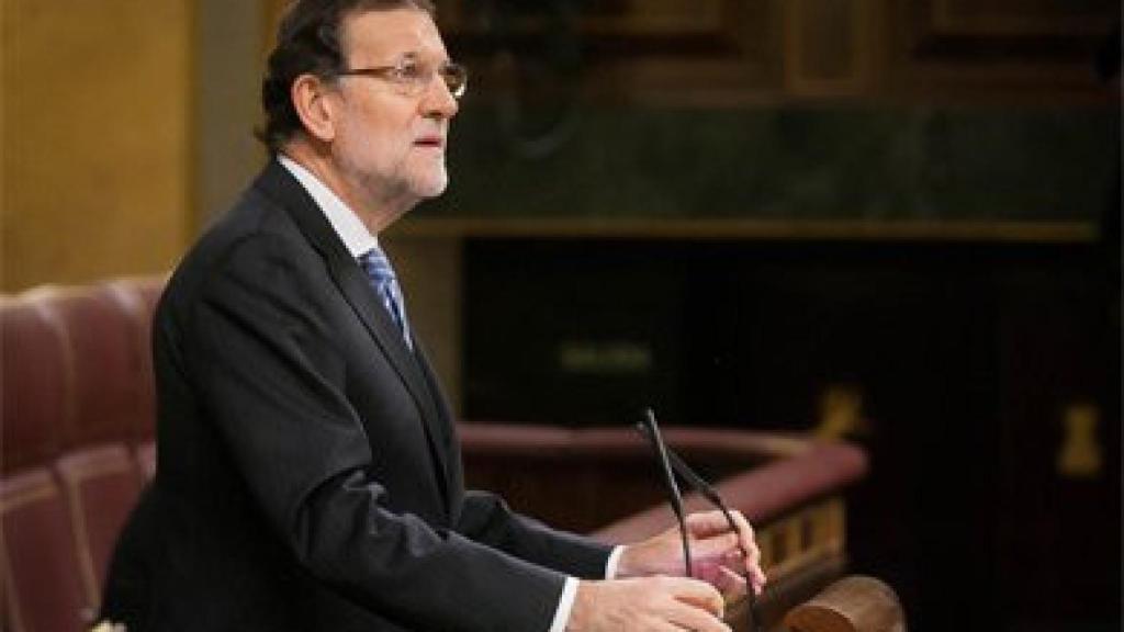 El presidente del Gobierno, Mariano Rajoy, defendiendo sus propuestas anticorrupción en el Congreso, este jueves
