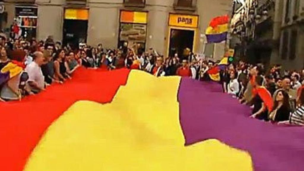 Manifestación en Barcelona para reivindicar la III República española