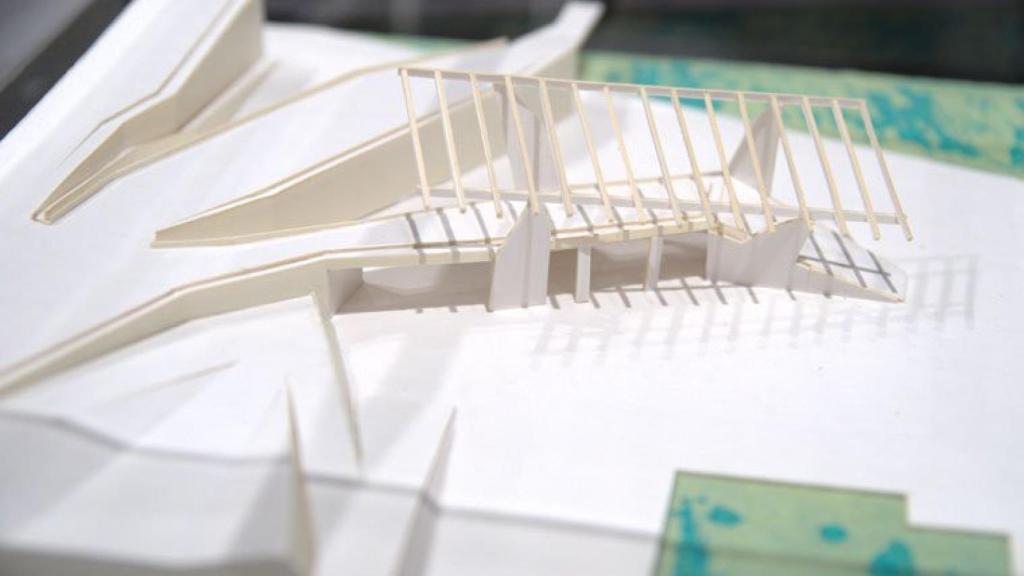 Maqueta de la pérgola solar del Parc del Fòrum de Barcelona