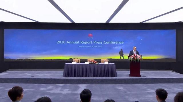 Presentación de resultados de Huawei durante la rueda de prensa de este miércoles / HUAWEI