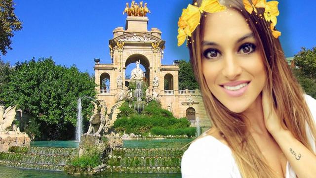 Elena Galera, pareja de Sergio Busquets, en la Ciutadella / FOTOMONTAJE DE CULEMANÍA