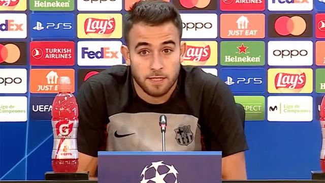 Eric García, durante la previa del Barça Bayern de Champions League / CAPTURA