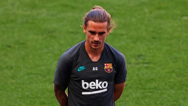 Griezmann, en un entrenamiento con el Barça | EFE