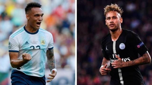 Lautaro Martínez y Neymar Junior en un fotomontaje / Culemanía