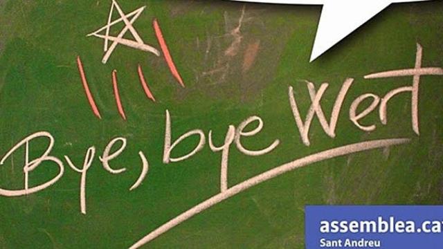 Cartel de un acto de la ANC promovido por la AMPA de la Escuela Octavio Paz de Barcelona, dependiente de la Generalitat